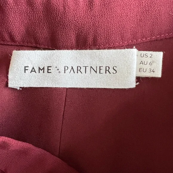 Fame and Partners NEW Smocked Peplum Blouse & Wide Leg Culotte Pants Size 2 - Picture 11 of 14